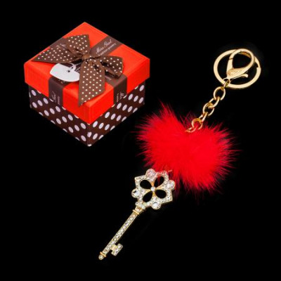 Ключодържател ключ златен с пух 
GF52