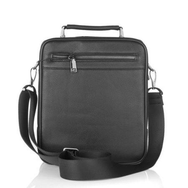 Мъжка черна кожена чанта Silver Flame SFH06