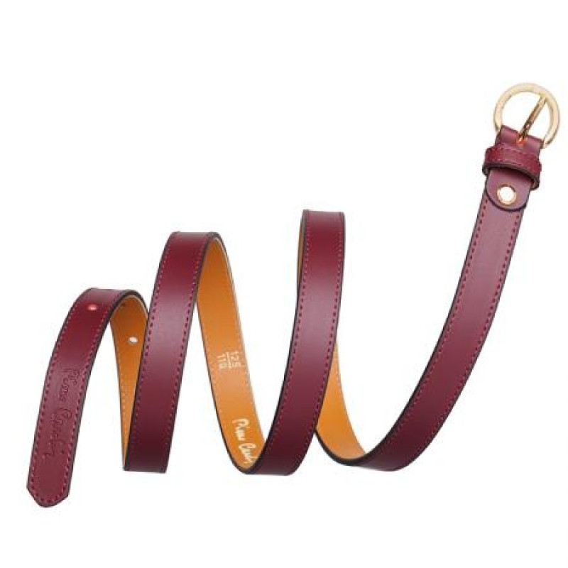 Дамски колан Pierre Cardin бордо със златна кръгла тока 
B8015-4
