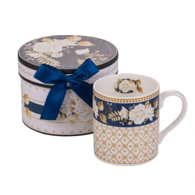 Бяла роза със син фон MUG класик 952437