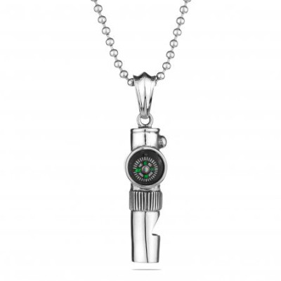 Мъжки медальон Silver Flame със свирка JX2392