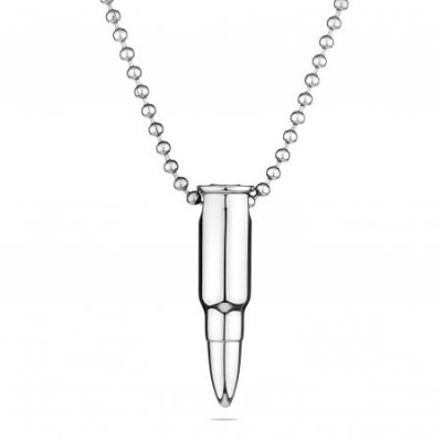 Мъжки медальон Silver Flame с куршум JX2635