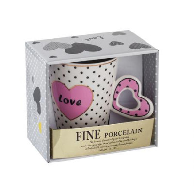 Чаша с розово сърце 690101