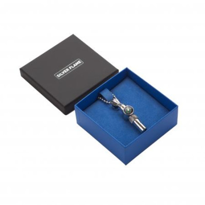 Мъжки медальон Silver Flame със свирка JX2392 Мъжки медальон Silver Flame със свирка JX2392