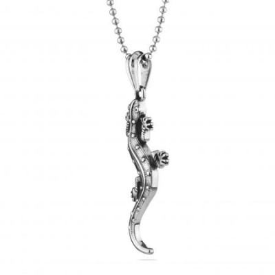 Мъжки медальон Silver Flame с гущер JX2083 Мъжки медальон Silver Flame с гущер JX2083