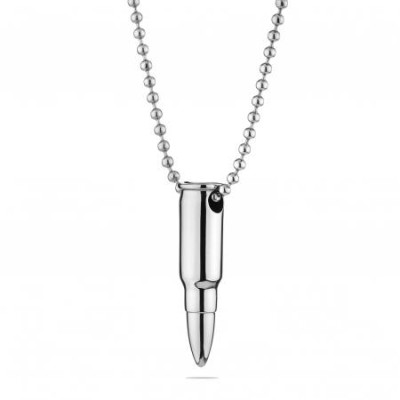 Мъжки медальон Silver Flame с куршум JX2635 Мъжки медальон Silver Flame с куршум JX2635