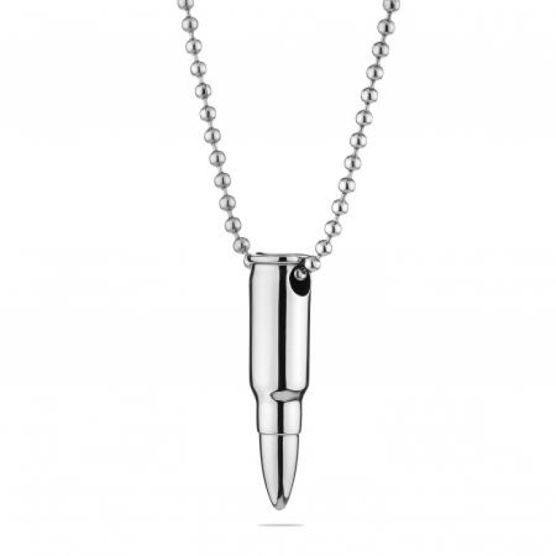 Мъжки медальон Silver Flame с куршум JX2635 Мъжки медальон Silver Flame с куршум JX2635