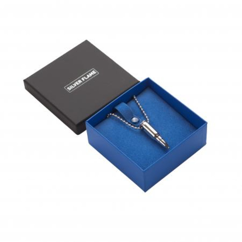 Мъжки медальон Silver Flame с куршум JX2635 Мъжки медальон Silver Flame с куршум JX2635
