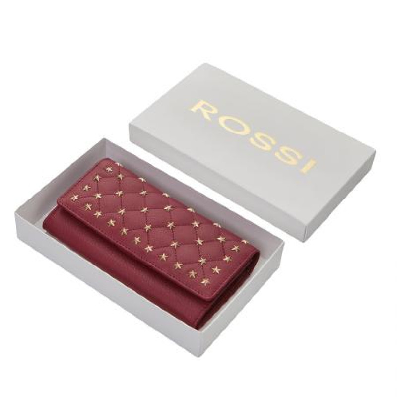 Дамско портмоне със звездички винено червено Rossi 
RSL07115