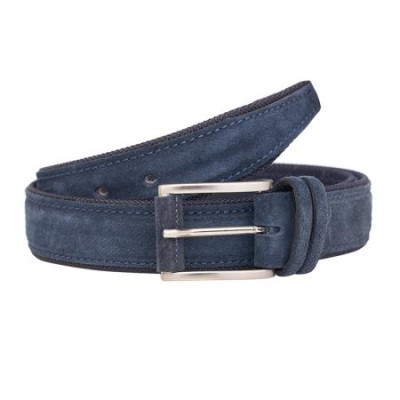Мъжки изчистен колан в син цвят Italian belts115 см 
0303-115