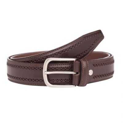 Мъжки колан с интересен дизайн кафяв Italian belts 110см 
0402-110