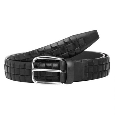 Мъжки черен колан с релеф Italian belts115 см 
0701-115