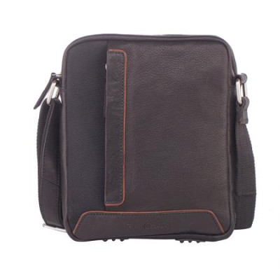 Черна чанта с украсителни кафяви линии Pierre Cardin PCL4012B