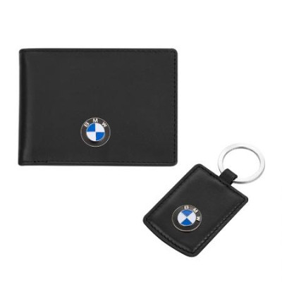 Комплект от ключодържател и калъф за документи Silver Flame с лого BMW AS0001 Комплект от ключодържател и калъф за документи Silver Flame с лого BMW AS0001