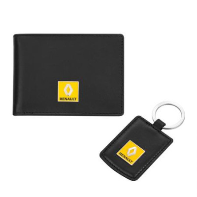 Комплект от ключодържател и калъф за документи Silver Flame с лого Renault 
AS013