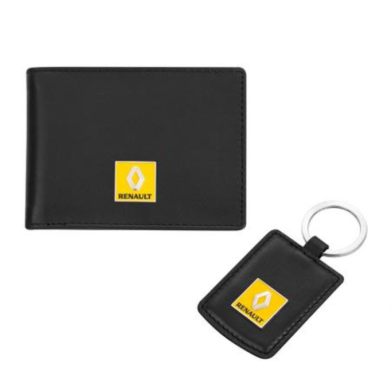 Комплект от ключодържател и калъф за документи Silver Flame с лого Renault 
AS013