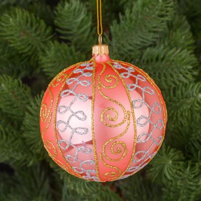 Стъклена розова топка голяма 
RM00900L