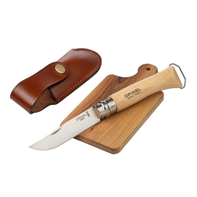 Комплект кухненска дъска за рязане и нож Lancaster Opinel OP22