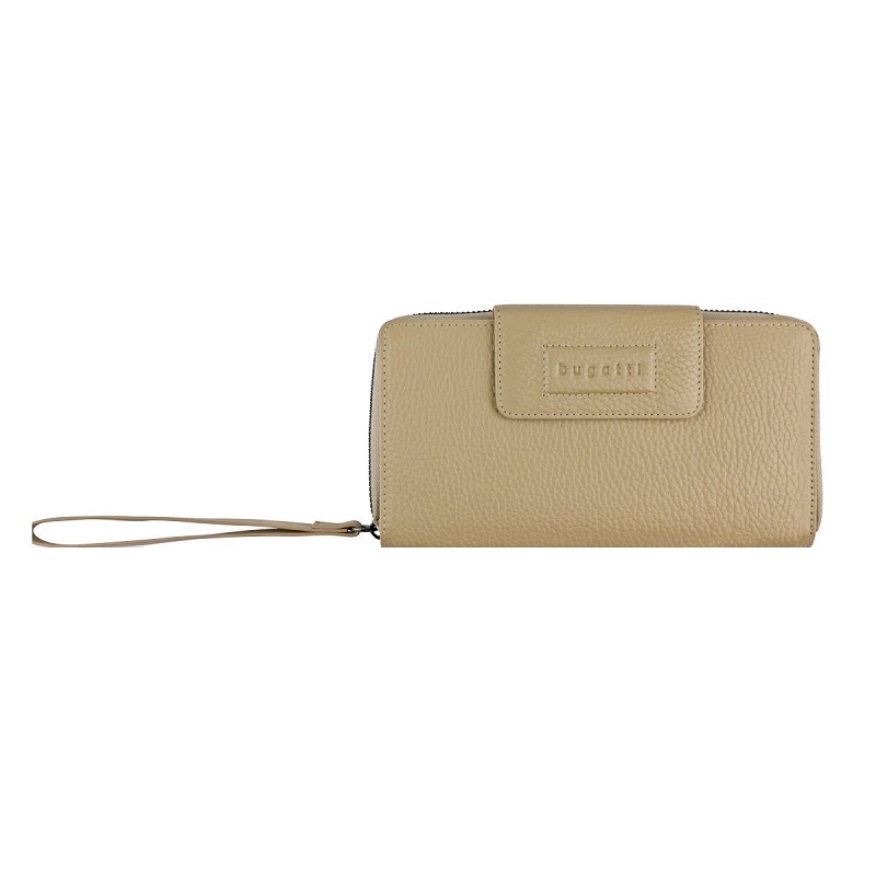 Дамски кожен портфейл Bugatti Elsa Long Zip Wallet, бежов 49 4628 54