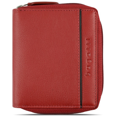 Дамски кожен портфейл Bugatti Banda Vertical Zip Wallet, червен 49 1334 16