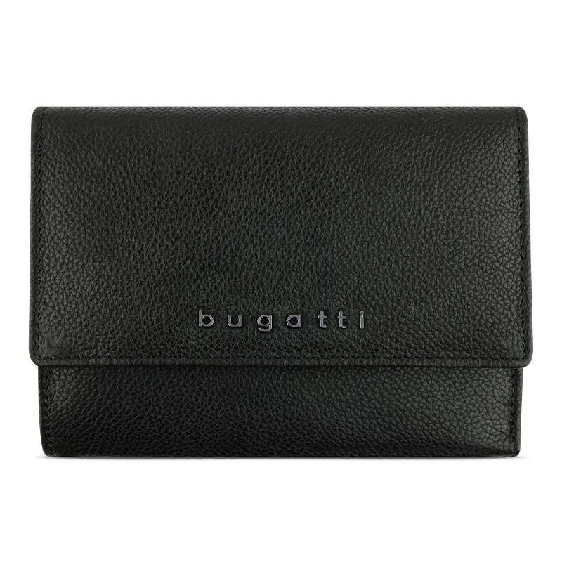 Дамски кожен портфейл Bugatti Bella Ladies Flip Wallet, RFID защита, черен 49 4823 01