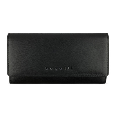 Дамски кожен портфейл Bugatti Bella Ladies Flip Long Wallet, RFID защита, черен 49 4824 01