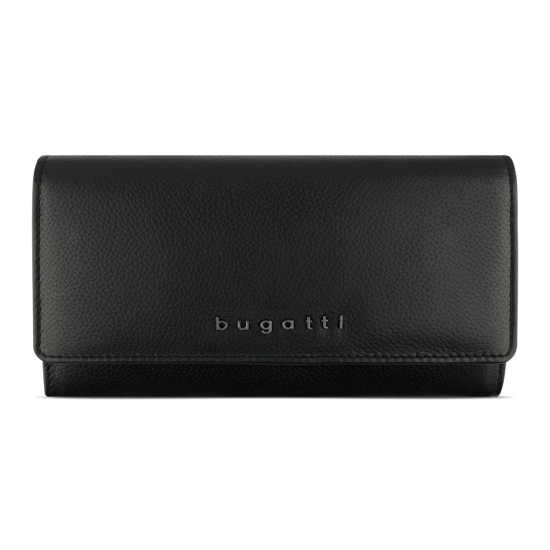 Дамски кожен портфейл Bugatti Bella Ladies Flip Long Wallet, RFID защита, черен 49 4824 01