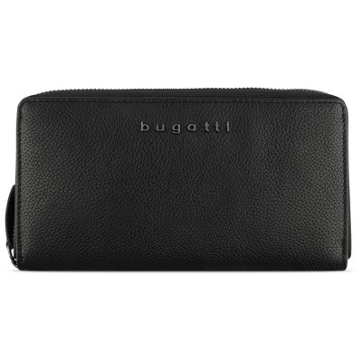 Дамски кожен портфейл Bugatti Bella Ladies Long Zip Wallet, RFID защита, черен 49 4822 01