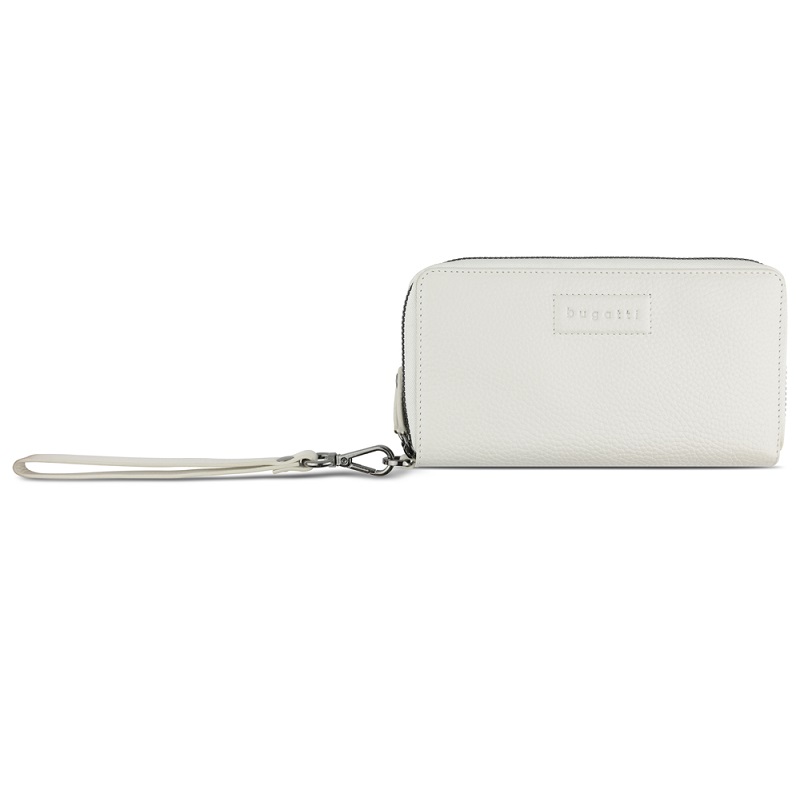 Дамски кожен портфейл Bugatti Elsa Long Double Zip Wallet, бял 49 4629 40