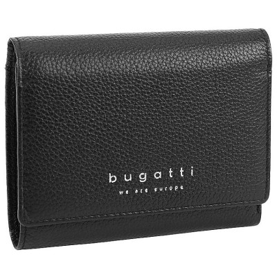 Дамски кожен портфейл Bugatti Linda Continental 6CC, eстествена кожа, черен 49 3679 01