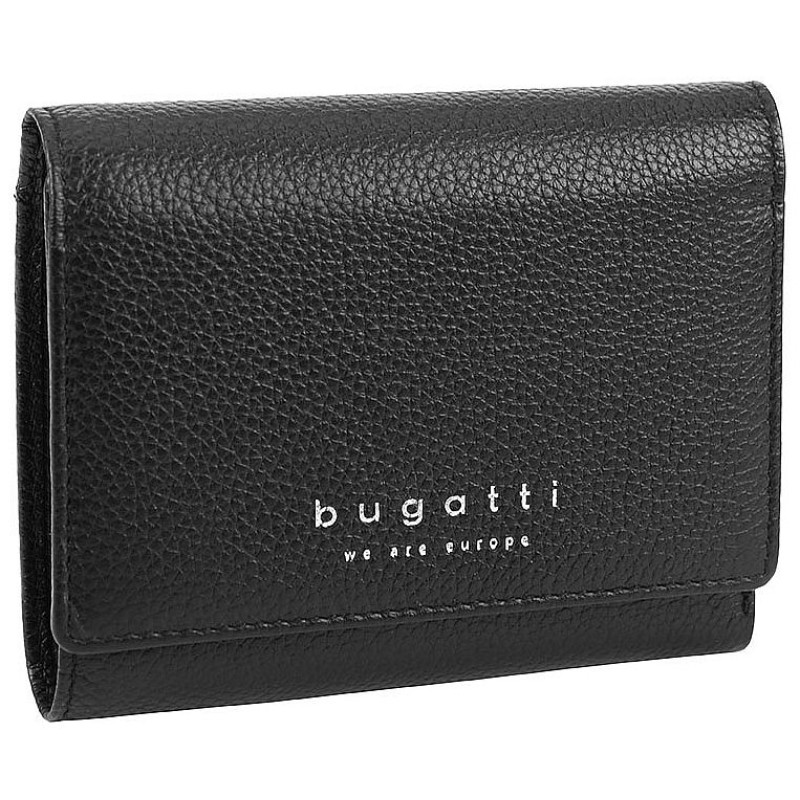 Дамски кожен портфейл Bugatti Linda Continental 6CC, eстествена кожа, черен 49 3679 01