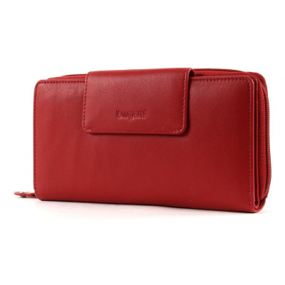 Кожен портфейл Bugatti Vertice дамски,чeрвен, 24CC 49 3192 16