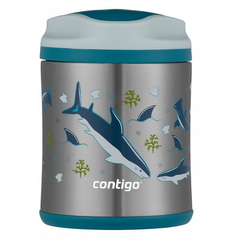 Кутия за храна и напитки с винтов капак, 300 мл, Contigo MACAROON SHARKS, акули 2136765 Кутия за храна и напитки с винтов капак, 300 мл, Contigo MACAROON SHARKS, акули 2136765