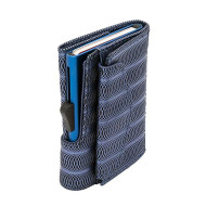 Картодържател  C-SECURE с портфейл и монетник, Blue metallic COIN-WCH001-MTL-BL-BL
