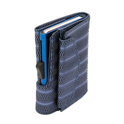 Картодържател  C-SECURE с портфейл и монетник, Blue metallic COIN-WCH001-MTL-BL-BL