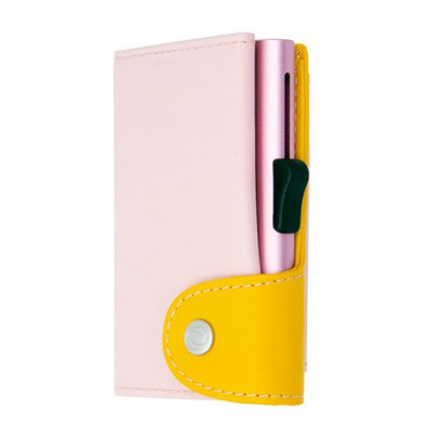 Картодържател C-SECURE XL с портфейл и монетник, Blush/ Saffron/ Rose Gold cardholder XL-COIN-WCH001-LPI-YE-PI