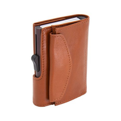 Картодържател C-SECURE XL с портфейл и монетник, Chestnut XL-COIN-WCH001-CO-PU