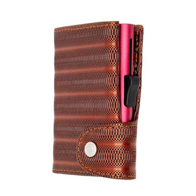 Картодържател C-SECURE XL с портфейл, Red Metallic leather XL-WCH001-MTL-RD-RD