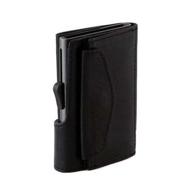Картодържател C-SECURE с портфейл и монетник,  Black Nero CS-COIN-WCH001-BK-GY