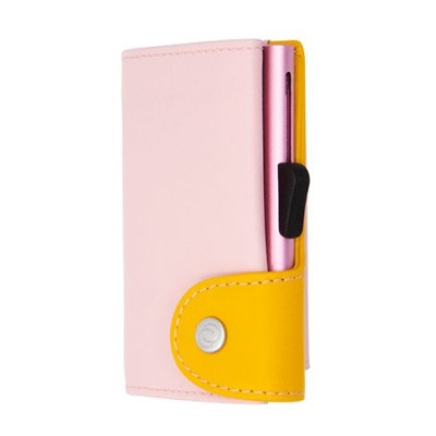 Картодържател C-SECURE с портфейл и монетник, Blush/ Saffron/ Rose Gold cardholder COIN-WCH001-PI-YE-PI