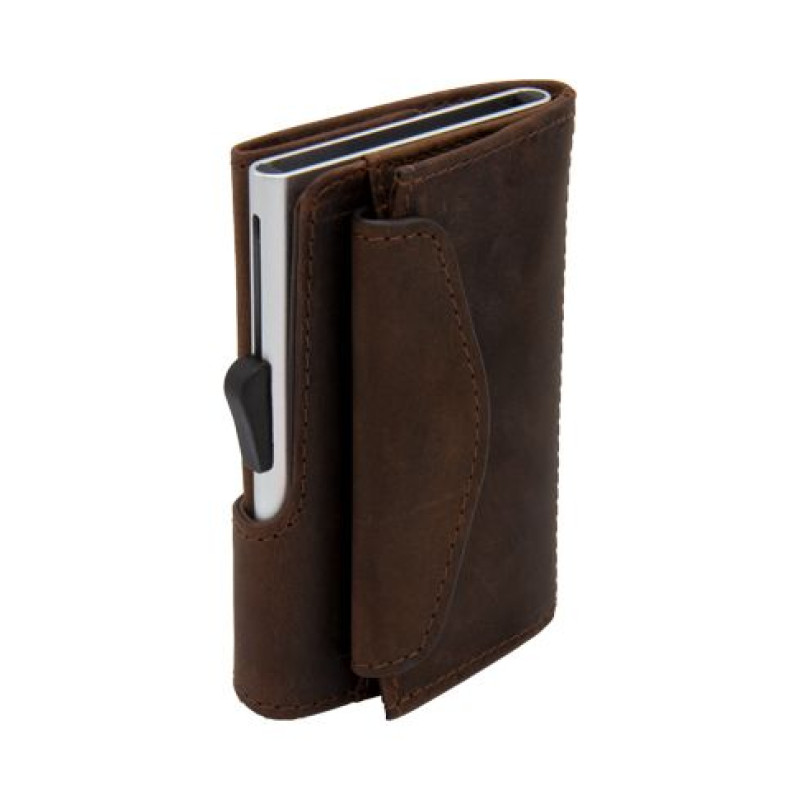 Картодържател C-SECURE с портфейл и монетник, Buffalo CS-COIN-WCH001-BR-SI