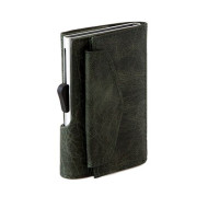 Картодържател C-SECURE с портфейл и монетник, Green CS-COIN-WCH001-DGR-SI