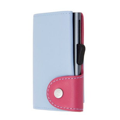 Картодържател C-SECURE с портфейл и монетник, Ice/ Cherry/ Grey cardholder COIN-WCH001-LBL-PI-GY