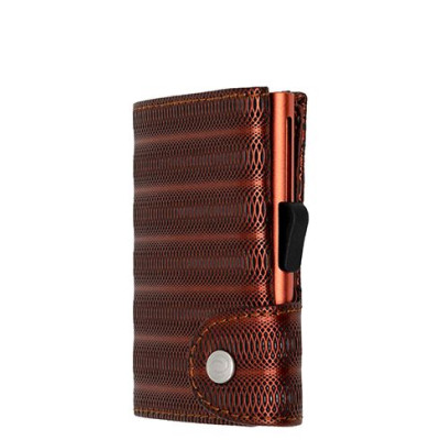 Картодържател C-SECURE с портфейл, Red Metallic WCH001-MTL-RD-RD