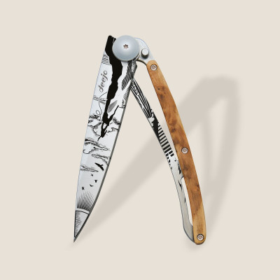 Джобен нож Deejo 37g, Juniper wood / Climbing 1CB000031