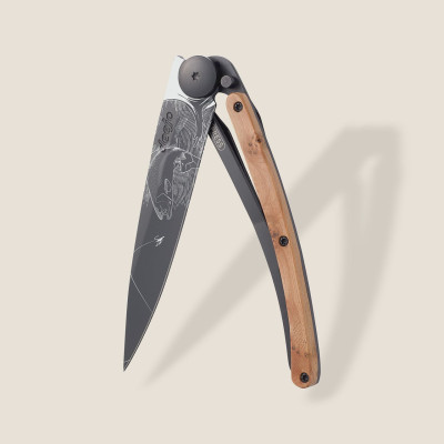 Джобен нож Deejo 37g, Juniper wood / Trout 1GB000121