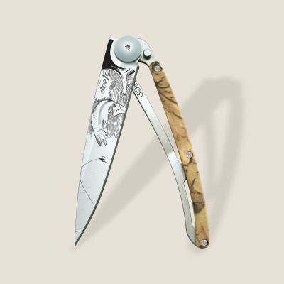 Джобен нож Deejo 37g, Brown Camo / Trout 1CM000022
