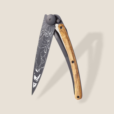 Джобен нож Deejo 37g, Olive wood / Aries 1GB000180