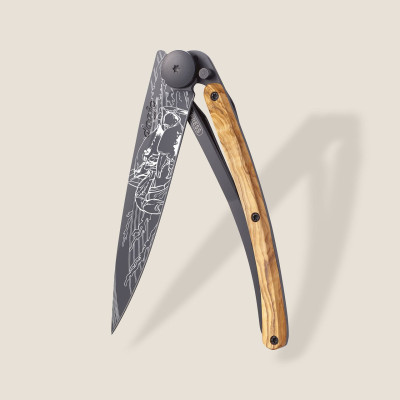 Джобен нож Deejo 37g, Olive wood / Cancer 1GB000183