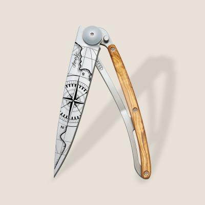 Джобен нож Deejo 37g, Olive wood / Terra Incognita 1CB000054